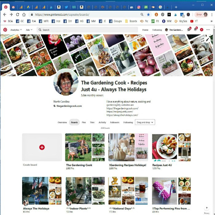 The Gardening Cook on Social Media – [Facebook – Pinterest – Twitter]