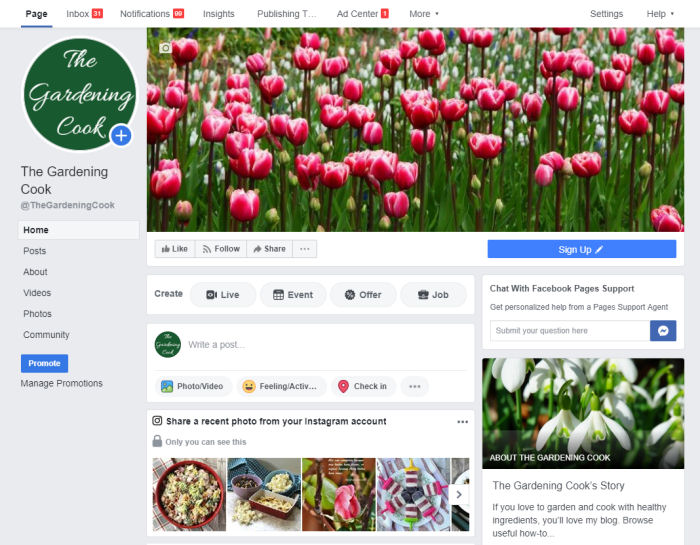 The Gardening Cook on Facebook