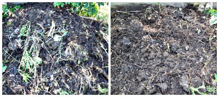 Rolling compost pile