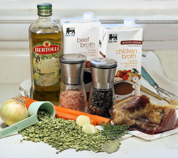 Ingredients for pea soup