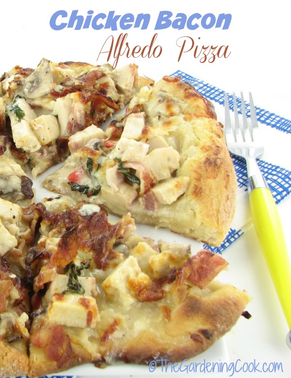 Chicken Bacon Alfredo Pizza