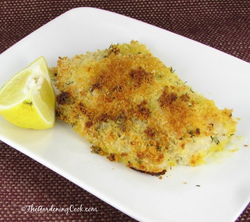 Baked cod with Panko bread crumbs