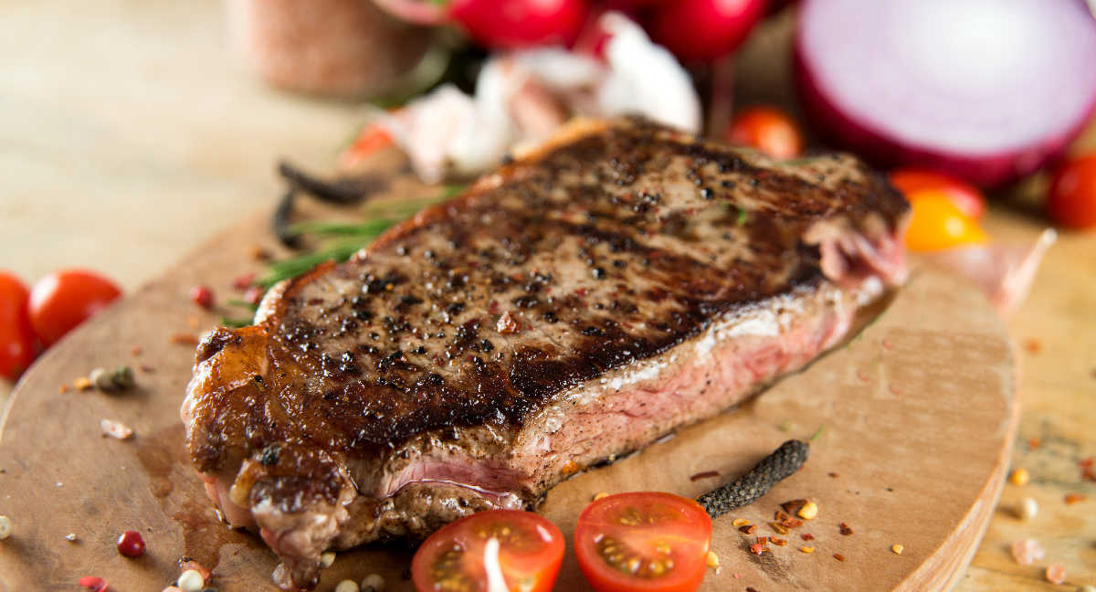 Sirloin steak with Cuban mojo seasoning.