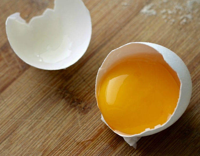 Egg yolk in a shell.