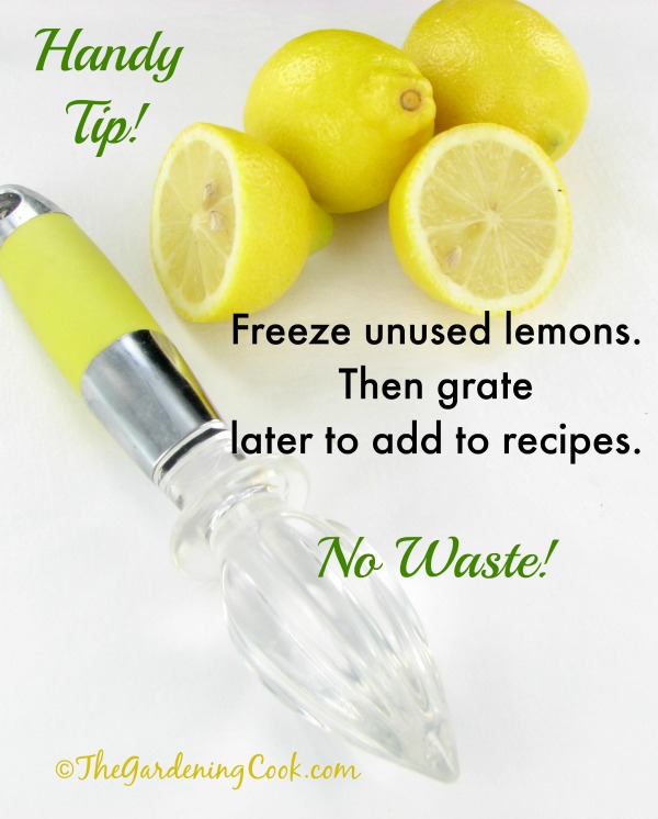 Left Over Lemons – Freezing and Grating is the Trick
