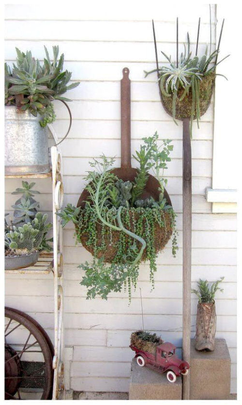 tools as garden art