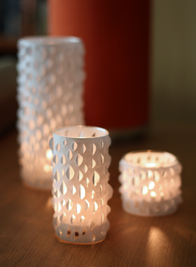 Cut paper candle decoration