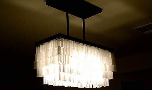 DIY chandelier made of wax paper