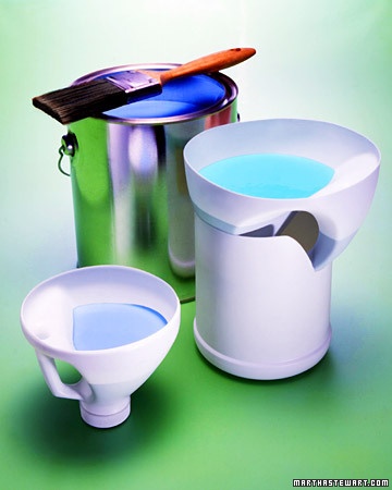Bleach containers used as paint pots