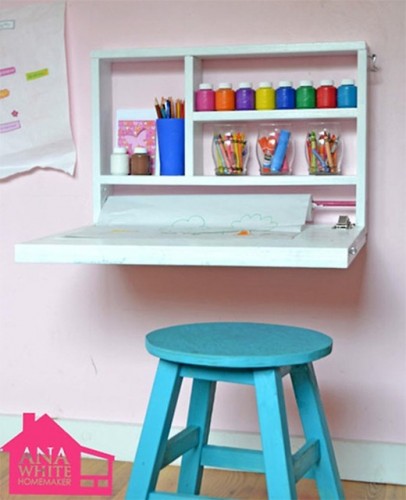 DIY flip down kid's desk