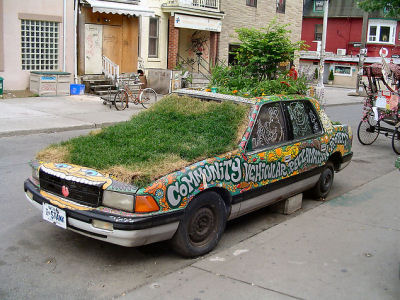 Hand painted car planter