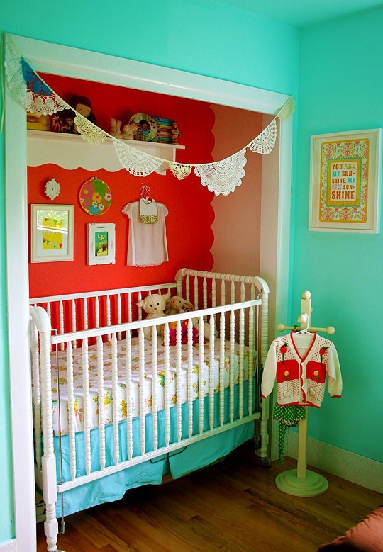 Closet turned into a baby room