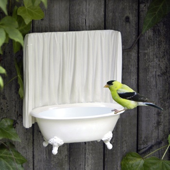 Mini Bird Bath with Real Tub from indulgy.com