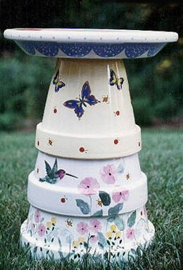 Stonewear Pottery Bird Bath from patriciaspots.com