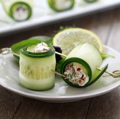 Cucumber Feta Roll ups