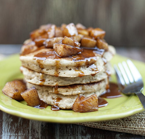 caramel apple pancakes
