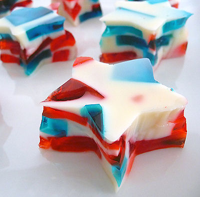 Patriotic stained glass jello stars
