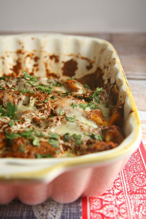 Chicken enchiladas with mole sauce