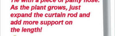 Expandable Curtain Rods as Plant Supports