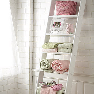 Ladder for bathroom organization