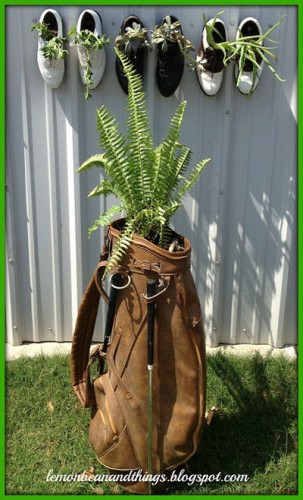 Golf bag and shoe planter