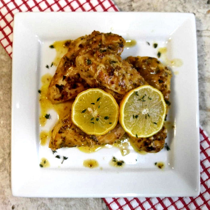 Garlic Lemon Chicken –  Mustard Herb Sauce – Easy 30 Minute Recipe