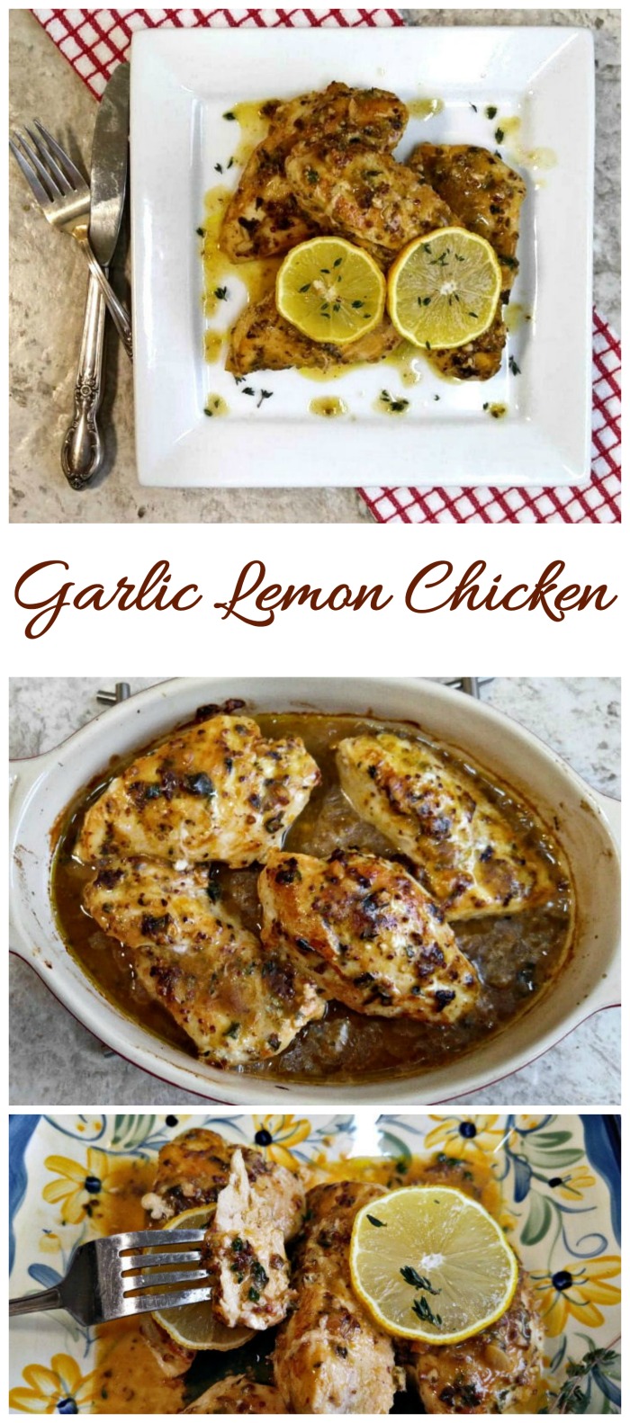 This garlic lemon chicken has an amazing sauce that is tart and savory. It's ready in about 30 minutes and is easy to prepare.