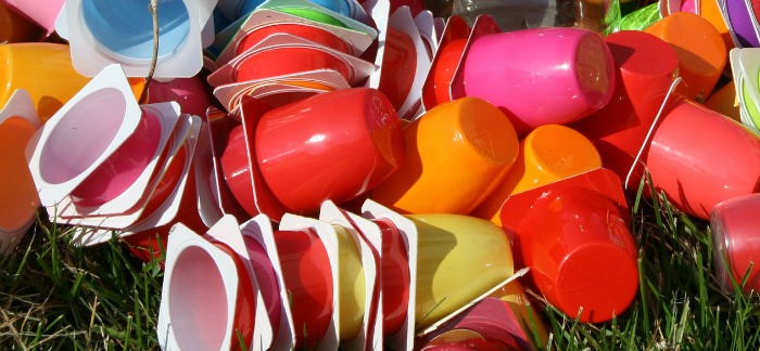 Colorful plastic cups