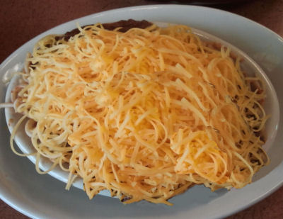 Taco layered dip. Easy and delicious.