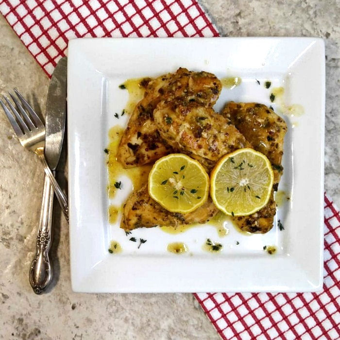 Plate of lemon garlic chicken