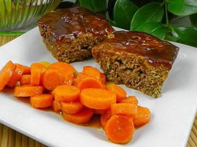 Mini Meat Loaves with Brown Sugar Glazed Carrots