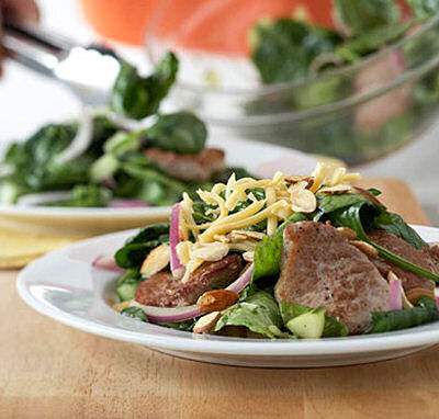 Maple-Pork Wilted Salad