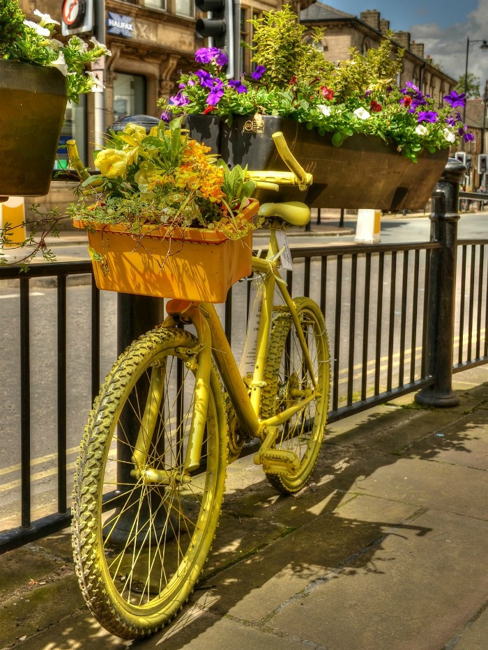 Yellow bicycle planter Yellow bicycle planter
