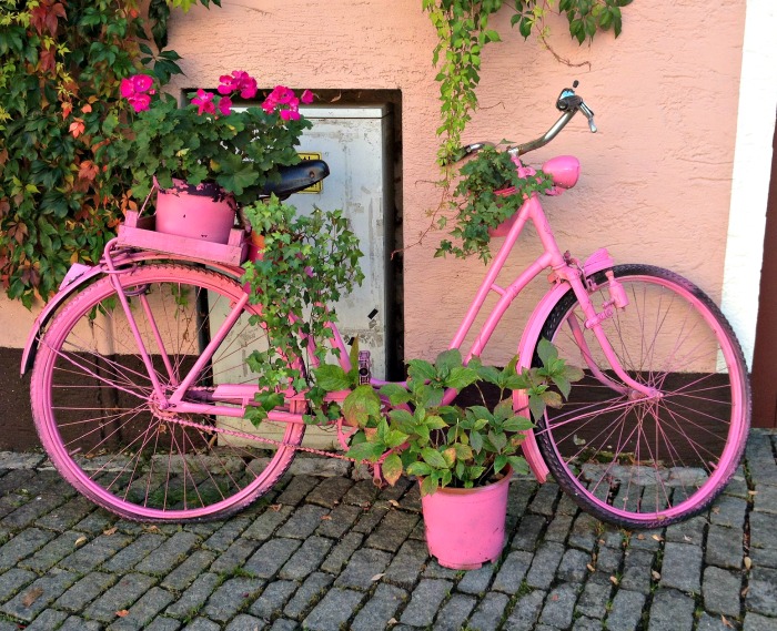 Pink Bicycle Planter Pink vintage Bicycle Planter
