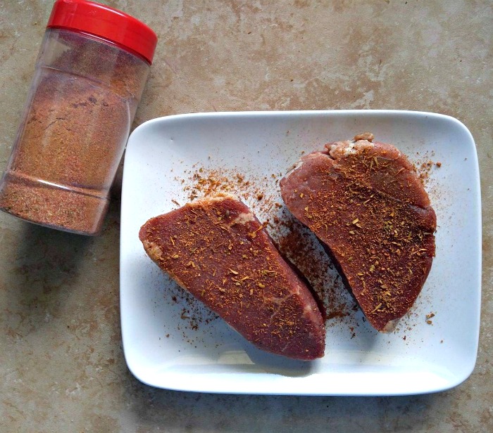 Use the spice rub to season meat before grilling.
