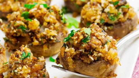 Stuffed Mushrooms with Cheddar Cheese – Party Appetizer