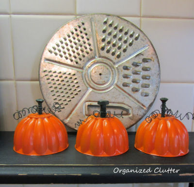 Cute Fall Trio made from Jello molds, bolts and a bit of wire. Perfect for fall! Idea from Organized Clutter