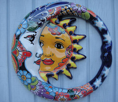 Mexican hand painted garden face