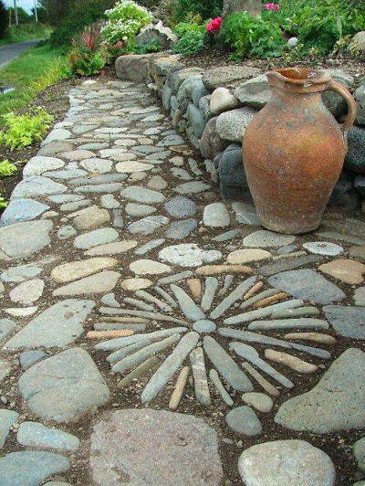 Carlingford- Templetown- The Breakers #1- Greek Garden- stone paving and terracotta pitcher