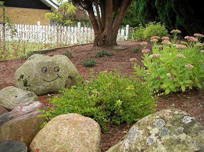 Huge rock with a happy face