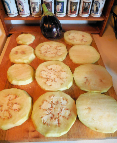 sliced eggplants