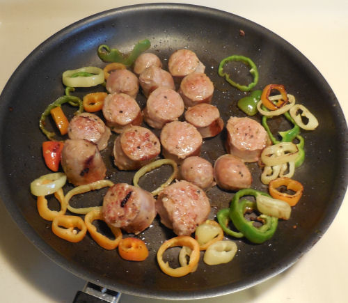 Italian sausages and pepper
