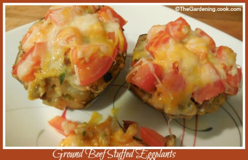 Ground beef stuffed eggplants
