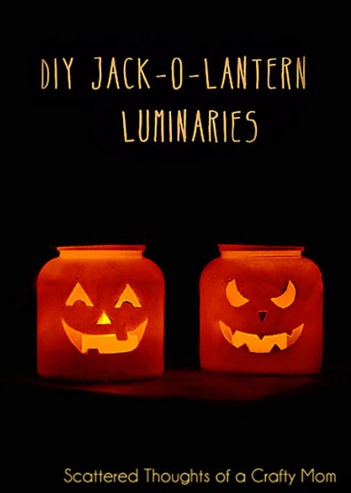 Easy DIY Jack o Lantern luminaries