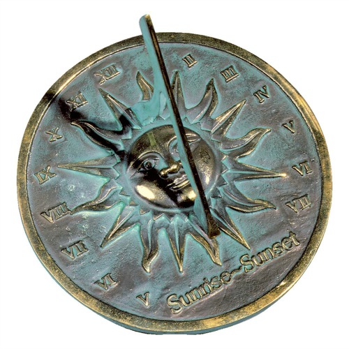 Sun dial with face
