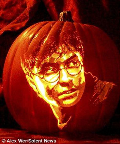 Harry Potter Carved Pumpkin