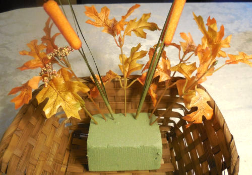Leaves in foam