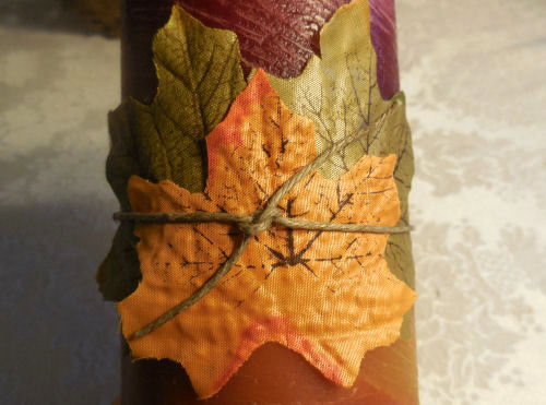 Leaves to candle