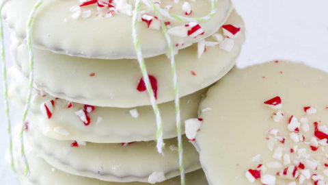 Sugar Cookies with a Peppermint Crunch Topping