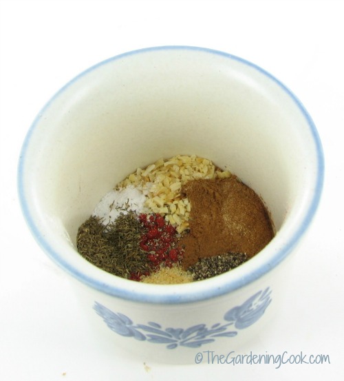 Spices ready to combine into a rub